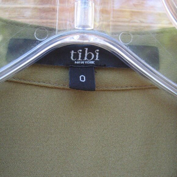 Tibi Olive Silk Faux Wrap Dress - Picture 8 of 9